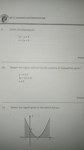 Solve simultaneously:2y - x = 4y   2x = 5Sketch the region... | Filo