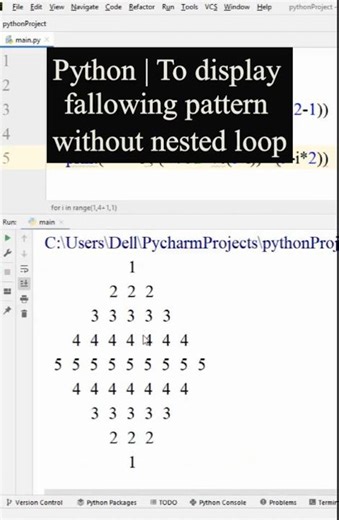 Python Program | To display fallowing pattern without using nested loop. #softech_computer_hassan