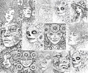 105 Surreal Portrait Coloring Pages: Abstract Art Project (digital Download) - Etsy
