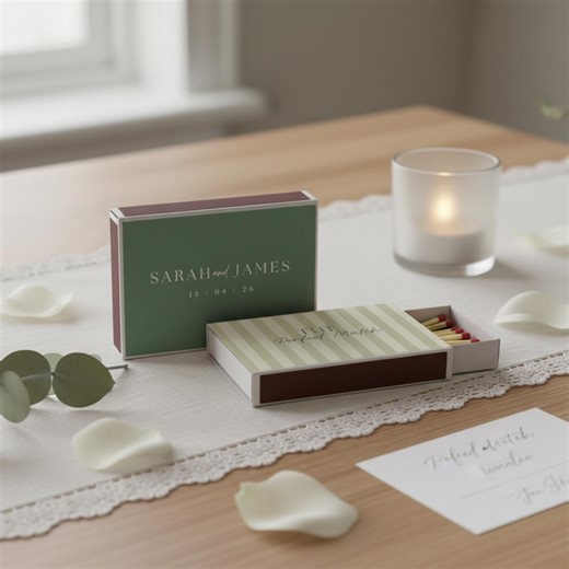 Wedding Matchbox Label Template Printable, Custom Matchboxes Favor, Editable Canva Design, Personalized Matchbox Sticker, the Perfect Match - Etsy