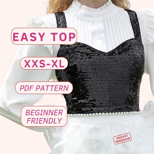 Sweetheart Crop Top Sewing Pattern, Bustier With Straps Pattern for Beginners, Easy Top With Straps, Holiday Gift for Sewist, Diy Crop Top - Etsy