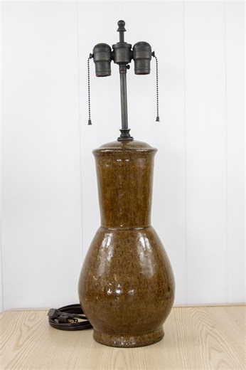 Brown Double Guard Ceramic Table Lamp - Etsy