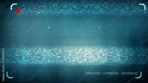 Animated distorted monitor screen in sci fi style. Loop-able. 3d rendering