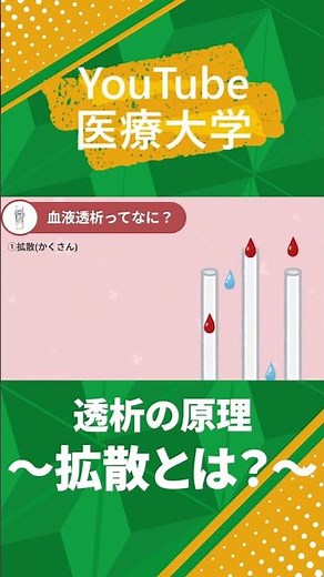【アニメ解説】血液透析の原理とは？拡散について #shorts #血液透析 #糖尿病
