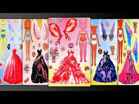 [🎀PAPER DIY🎀] INCREDIBOX SPRUNKI Dress Up Angles and Demons丨Sticker Book ASMR丨Sprunki Girl