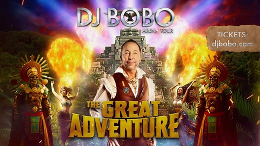 DJ BoBo - THE GREAT ADVENTURE - TRAILER DJ BoBo ARENA TOUR 2026 Tickets: www.djbobo.com 15 - 18 Jan 2026 Rust / Europa-Park Arena 01 May 2026 Riesa / WT Energiesysteme Arena 02 May 2026 Leipzig / Quarterback Immobilien Arena 08 May 2026 Stuttgart / Schleyer-Halle 09 May 2026 Zürich / Hallenstadion 14 May 2026 Erfurt / MESSE ERFURT 15 May 2026 Bremen / ÖVB-Arena 16 May 2026 Hamburg / BARCLAYS Arena 22 May 2026 Trier / SWT Arena 23 May 2026 Mannheim / SAP Arena 24 May 2026 Neu-Ulm / rathiopharm Ar