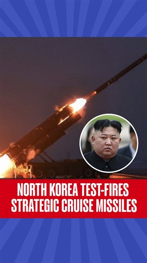 North Korea announced that it test-fired two long-range strategic cruise missiles to assess its nuclear deterrence capabilities. According to the state-run Korean Central News Agency (KCNA), the launches took place from the country’s west coast on Sunday and were carried out in the presence of leader Kim Jong Un. KCNA released images showing the missiles being launched and striking targets, days after the country revealed progress in building its first nuclear-powered submarine. #NorthKorea | #c
