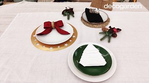 3.6K views · 156 reactions | ¡Nuevo vídeo! Hoy os enseñamos tres ideas que os van a venir genial para decorar la mesa esta Navidad: Formas originales para doblar servilletas  Os enseñaremos a doblar una con forma de lazo, otra como un árbol de Navidad y otra para guardar dentro los cubiertos. | Decogarden | Facebook