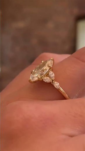 Stunning Marquise Cluster Engagement Ring in 18k Yellow Gold ✨💍