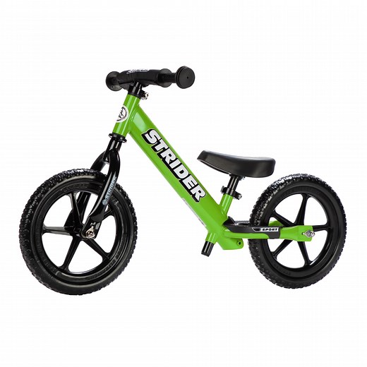 Strider 12” Sport Bike, Green - No Pedal Balance Bicycle for Kids 1 to 4 Years - Includes Safety Pad, Padded Seat, Mini Grips & Flat-Free Tires - Tool-Free Assembly & Adjustments - Walmart.com