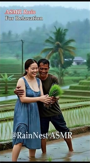 Sound of Rain 🌧️ Indonesia Padi Fields | Happy Rice Planting in the Heavy Rain