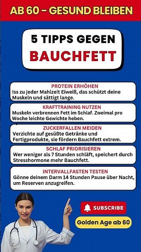 Bauchfett nach 60 mit diesen 5 Tricks loswerden #gesundheit #fitness #senior