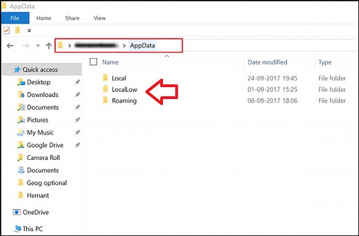 Explicación de las carpetas Local, LocalLow y Roaming en AppData en Windows 10