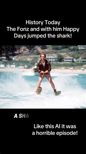 September 20th 1977 the Fonz’s jumps the shark! #happydays #tv #1970s #henrywinkler #satire