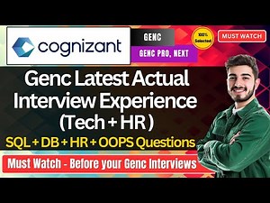 🔥Cognizant GenC, Next & Pro Interview Experience | Cognizant GenC Technical + HR Interview Questions