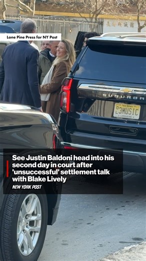New York Post on Instagram: "Justin Baldoni is back in court. The actor arrived at New York City’s U.S. District Court in Manhattan on Thursday with his wife, Emily Baldoni, one day after his “unsuccessful” court-ordered settlement conference with Blake Lively."