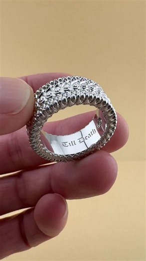 2.9K views · 688 reactions | Platinum Till Death Band. Use gold request form on website for quotes GeoffThomasDesigns.com #platinium #platinumjewelry #tildeathdouspart #tilldeath #weddingband #jewelryaddict | Geoff Thomas Jewelry | Facebook