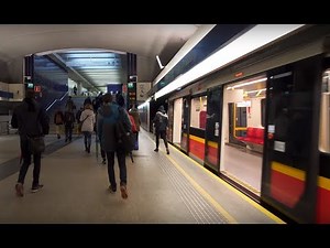 Poland, Warsaw, metro ride from Wilanowska to Kabaty + walk to TESCO, 2X elevator