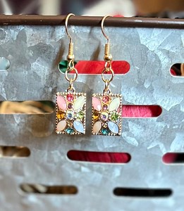 Pastel Rhinestone Earrings - Etsy