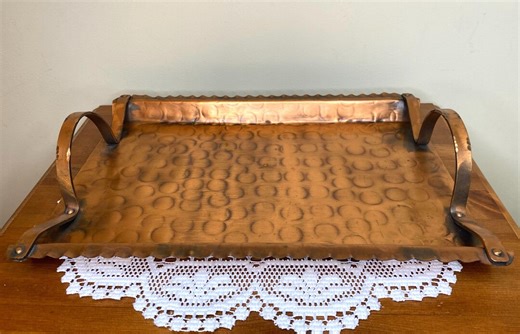 Vintage Hammered Copper Serving Tray With Handles – Made in Canada - Etsy