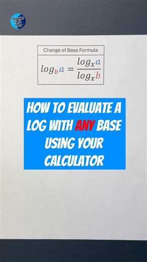 How to use your calculator to evaluate any log base #midnightmathtutor #math #logarithms