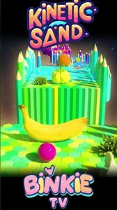 🍐🌊🎳 Q is for Quince – Learn Fruits with Kinetic Sand and Bowling Ball on a Color Tile Road Binkie TV
