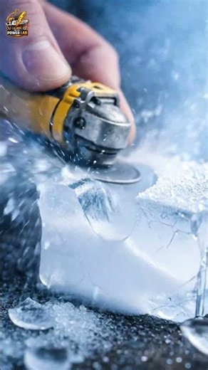 Tiny Angle Grinder vs Ice 😱❄️ The Exact Microsecond of Impact in 8K