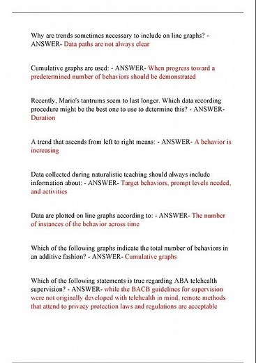 RELIAS QUIZ QUESTIONS ~ BCBA TEST PREP LATEST ACTUAL EXAM 250 QUESTIONS AND CORRECT DETAILED ANSWERS