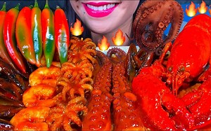 【Stella 】辣味海鲜拼盘 鱿鱼&迷你八爪鱼&龙虾&章鱼足