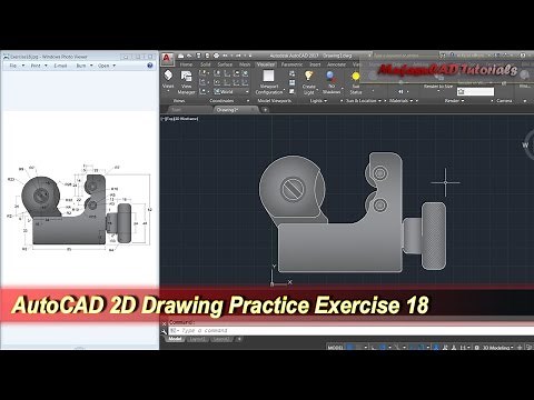 AutoCAD 2D Practice Drawing | Exercise 18 | Basic Tutorial