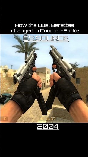 How Dual Berettas changed in Counter-Strike #cs #cs16 #cssource #csgo #cs2 #retrogaming #cshistory