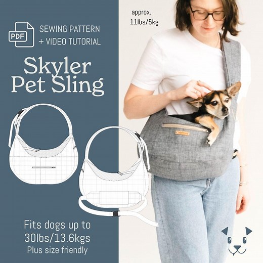 Skyler Pet Sling PDF Sewing Pattern: Adjustable Dog Carrier & Travel Bed (video Tutorial Included) - Etsy