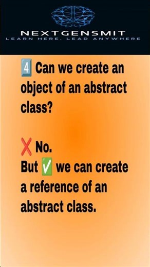 Objects of abstract class.#Java #JavaDeveloper #Programming #LearnJava #CodingShorts #JavaInterview
