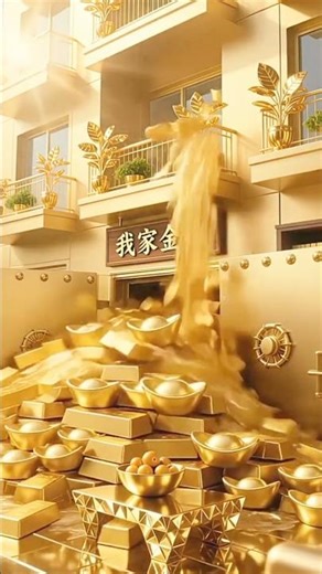 Gold Bars Emerge from a House Made of Gold 👍 #gold #jewelry #luxury