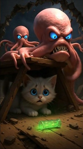 mischievous kitten's experiment #Kittycatz #aicartoon #aicat #aianimals #shorts #3danimation #kitten