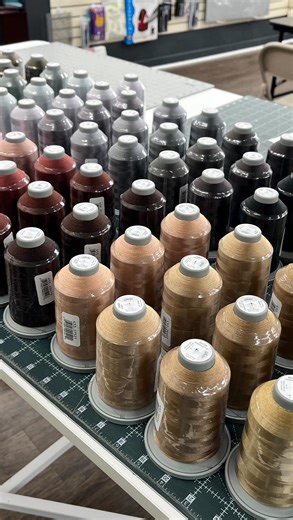 Byrne Sewing on Instagram: "The highly anticipated Glide Thread has officially arrived ✨ 48 new neutral king cones and over 120 mini spools are now in stock, ready for all your sewing, embroidery, and quilting projects. High-quality, American-made thread that delivers beautiful, consistent results every time. Stop in to stock up your sewing room or your favorite sewist’s stocking. #byrnesewing #sewing #quilting #embroidery #threadhoarder"