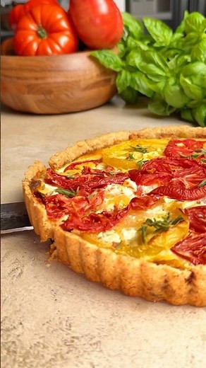 The Best Tomato Pie with Ricotta and Bacon. Recipe ⬇️ #tomatopie #recipe #cooking #food