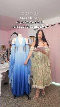 How Much Did it Cost: my Glacier dress❄️🏔️💙 #sewingcost #sewing #fashiondesigner