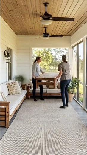 Cozy Farmhouse Sunroom Transformation #backyarddesign #opulentinteriors #landscapedesign #design