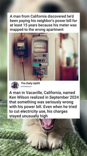 The bill got mixed up, this man only found out he paid his neighbor's electricity bill 15 years ago.