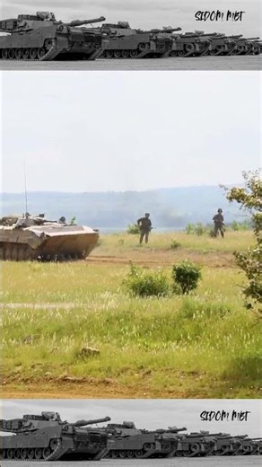 Joint sweep tactics by soldiers using BMP-23 fighting vehicles
