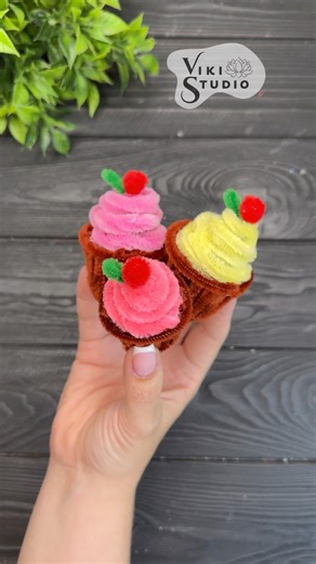 361K views · 7.2K reactions | 療 Cute Pipe Cleaner Cupcakes 療 Easy DIY Craft Ideas #craft #craftideas #easycrafts #diy #tutorial #diyproject #pipecleanerart #cupcake | VIKI Studio DIY | Facebook