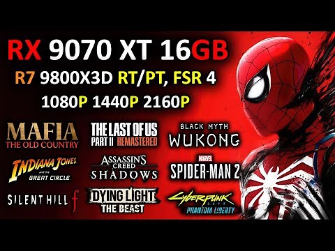 RX 9070 XT + RYZEN 7 9800X3D | 1080p, 1440p, 4K | Ray Tracing / FSR 4 / FG | Detailed Test 2025