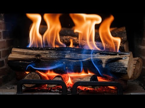 Create a Warm and Cozy Atmosphere With Color-Changing Fireplace Over Burning Logs - Fireplace ASMR