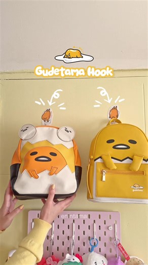 I just decorated our yellow door with these Gudetama hooks 💛🤭 Then hang these cute gude bags and they look adorable up there. I was thinking if I should put three, but it might already look too overcrowded. Still deciding which or how to display all of my gude collections in the room 😭😂🍳 Bought the Gudetama hooks from Mercari Japan, it’s actually from a lottery back then. The gude bag on the left is thrifted while the other is from Ao Wei La ✨ #sanrio #gudetama #bag #room #creatorsearchinsi
