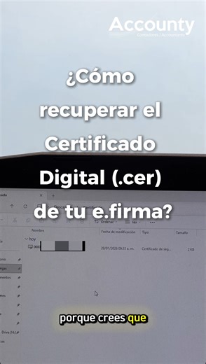 En este video te mostramos cómo recuperar el Certificado .cer de tu e.firma en línea desde el SAT. #Accounty #Contadores #SAT #efirma #efirmaSAT #FIEL #CertificadoSAT #CertificadoEFIRMA #RecuperaciónDeCertificados #RecuperaciónDeCertificadosSAT #Certificadocer #TrámiteSAT #ContabilidadParaTodos #fyp | Accounty / Contadores - Accountants