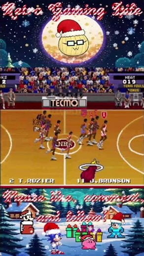Tecmo NBA Basketball SNES Gameplay Heat vs Knicks