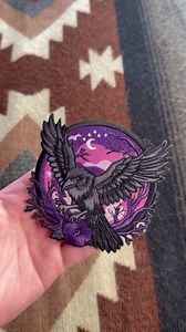 Raven Iron On Patch – Gothic Bird Applique for Jackets, Bags, Hats, Jeans and Crafts