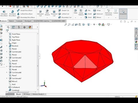 How To Design Diamond Model in Solidworks 2016