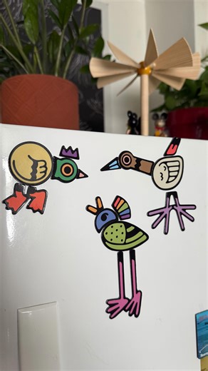 Build-a-Bird Magnets are available for purchase and extensive backstories! CYOA! #birds #birding #birdart #cyoa | Curlworks